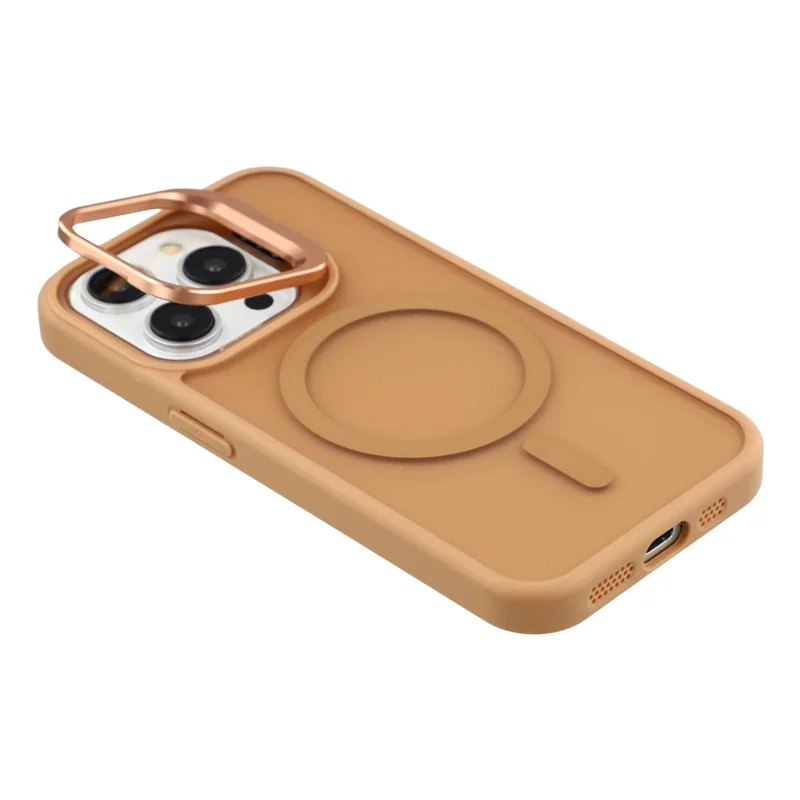 For iPhone 13 Pro Max Case Compatible with MagSafe Lens Kickstand TPU + PC Matte Phone Cover - Desert Gold