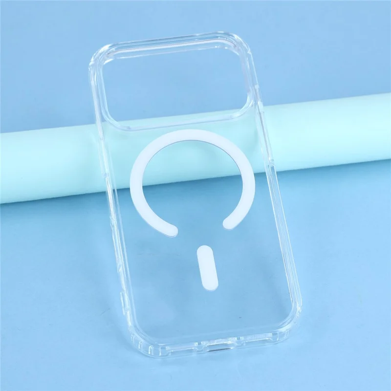 For iPhone 17 Pro Max Magnetic Case TPU PC Clear Phone Back Cover with Lanyard Hole