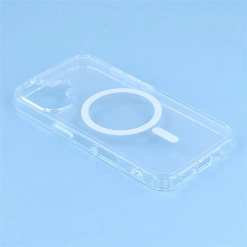 For iPhone 17 Magnetic Case TPU PC Clear Phone Back Cover with Lanyard Hole