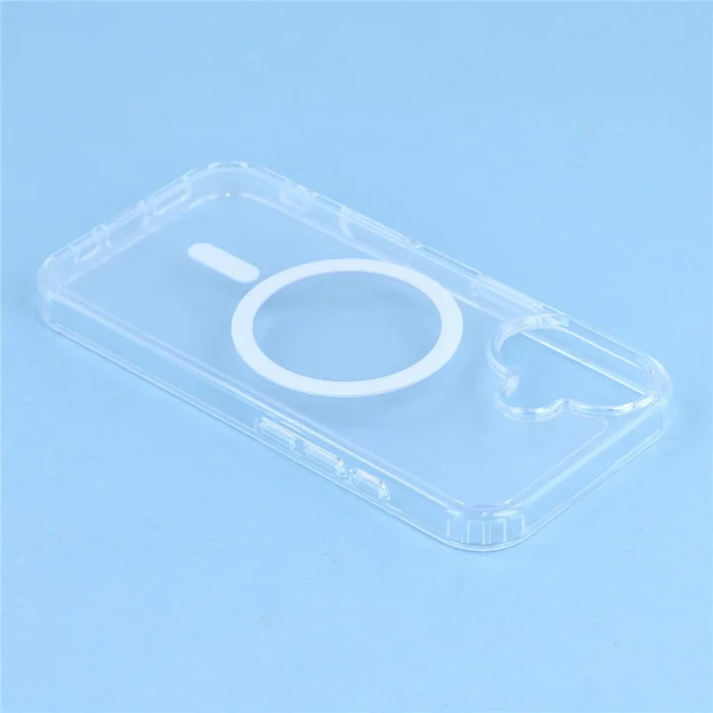 For iPhone 17 Magnetic Case TPU PC Clear Phone Back Cover with Lanyard Hole