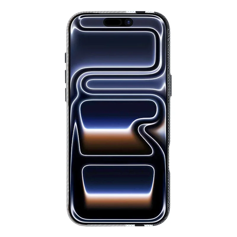 Funda magnética para iPhone 17 Pro Max con impresión de transferencia de agua, carcasa trasera de PC con marco metálico - Rayas grises