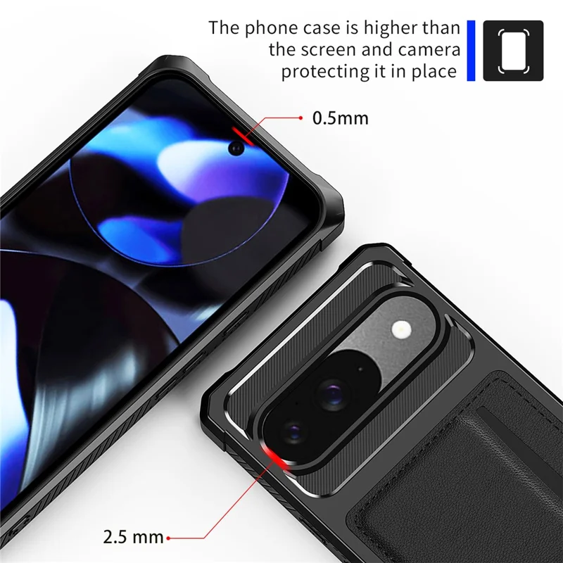 For Google Pixel 10 / Pixel 10 Pro Case Card Slot Leather + TPU Defender Phone Cover