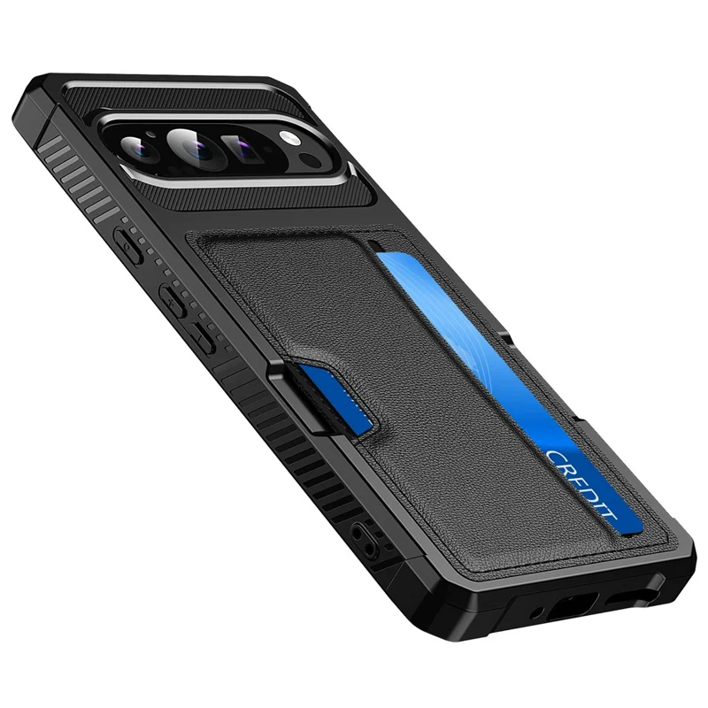For Google Pixel 10 Pro XL Case Card Slot Leather + TPU Defender Phone Cover