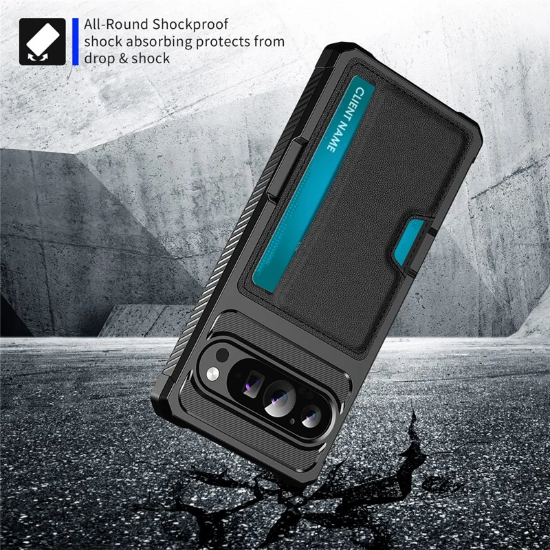 For Google Pixel 10 Pro XL Case Card Slot Leather + TPU Defender Phone Cover
