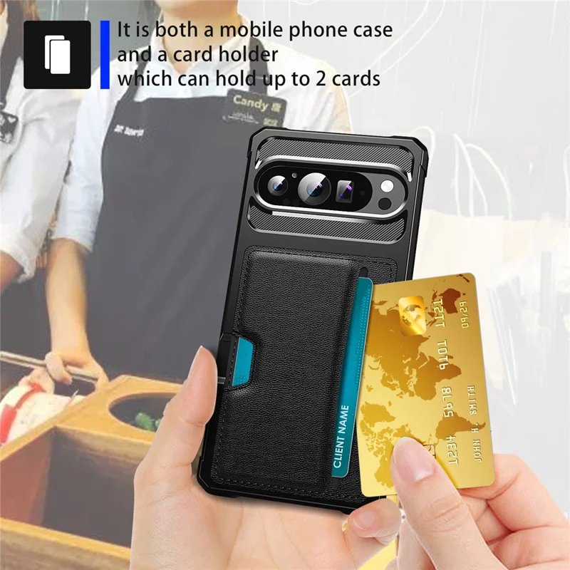 For Google Pixel 10 Pro XL Case Card Slot Leather + TPU Defender Phone Cover