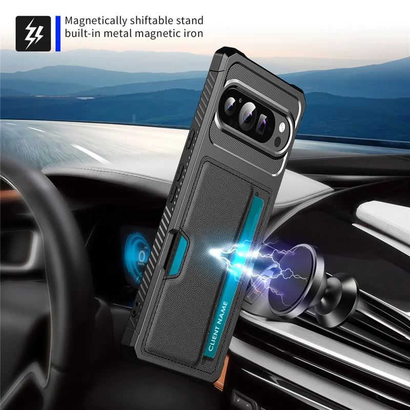 For Google Pixel 10 Pro XL Case Card Slot Leather + TPU Defender Phone Cover