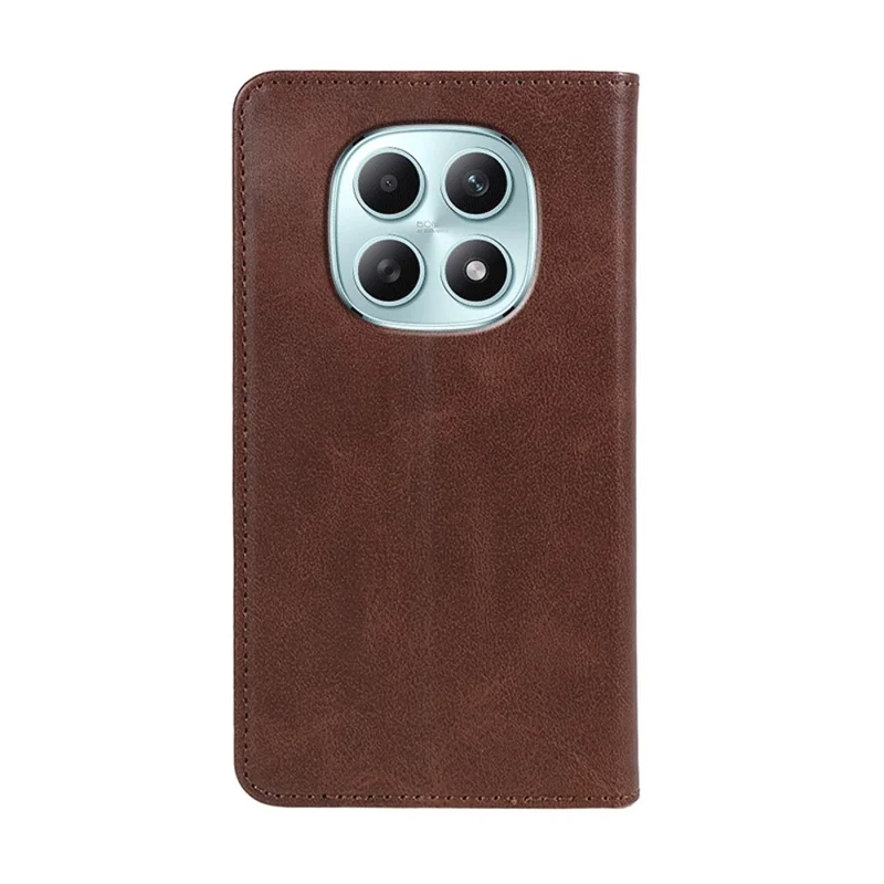 For Xiaomi Poco M8 5G / Redmi Note 15 5G (Global) / 15 4G (Global) Case Strong Magnetic PU Leather Phone Cover Calf Texture - Brown