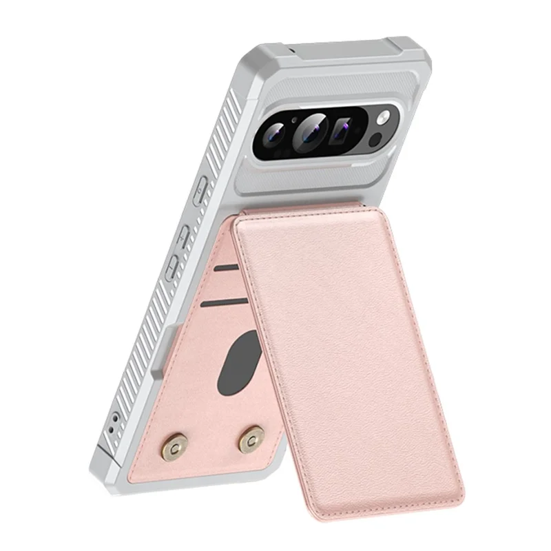 For Google Pixel 10 Pro XL Case Vertical Flip Card Slot Kickstand Leather + TPU Phone Cover - Light Pink