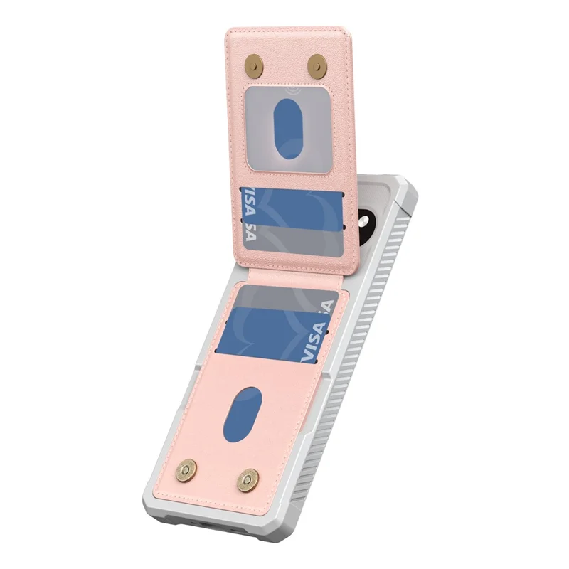 For Google Pixel 10 Pro XL Case Vertical Flip Card Slot Kickstand Leather + TPU Phone Cover - Light Pink