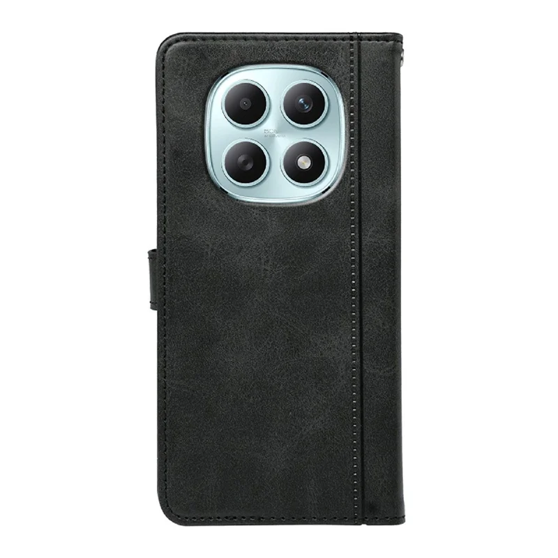 For Xiaomi Redmi Note 15 5G (Global) Case Calf Texture Leather Stand Book Style Phone Cover - Black