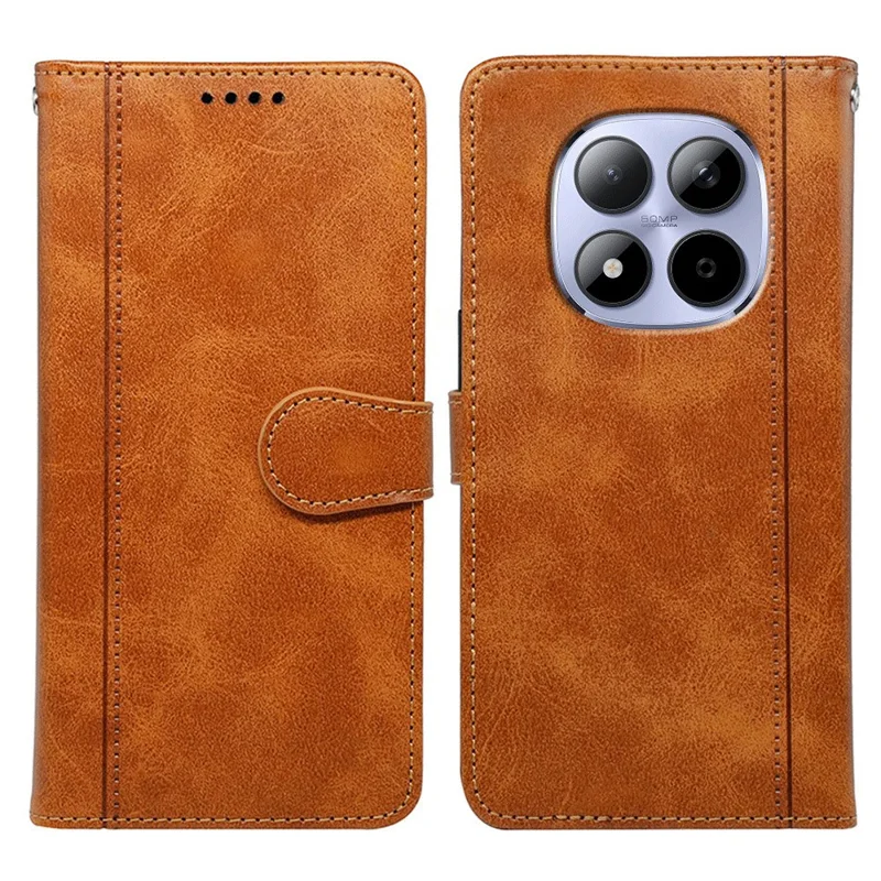 For Xiaomi Redmi Note 15 Pro 5G (Global) Case Calf Texture Leather Stand Book Style Phone Cover - Yellow