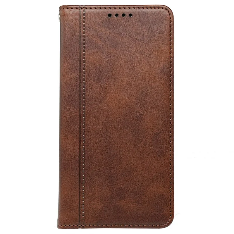 For Xiaomi Redmi Note 15 5G (Global) / 15 4G (Global) Case Hidden Magnetic Closure Calf Texture Leather Phone Cover - Brown