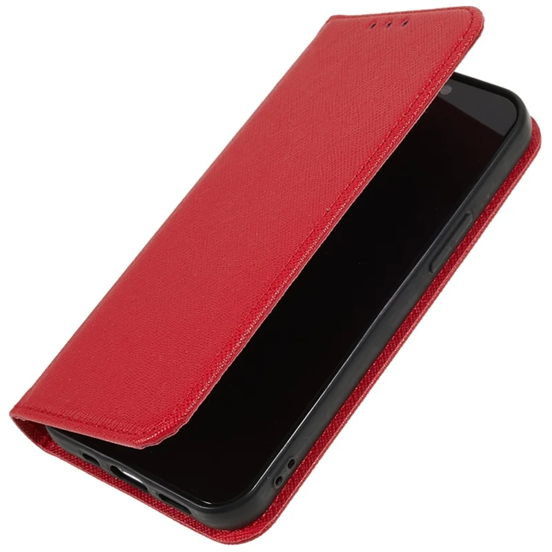 For Xiaomi Redmi Note 15 5G (Global) Case Cross Texture Leather Phone Cover Hidden Magnetic - Red