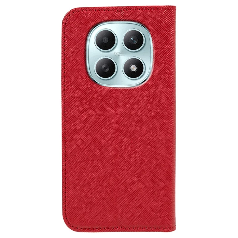For Xiaomi Redmi Note 15 5G (Global) Case Cross Texture Leather Phone Cover Hidden Magnetic - Red