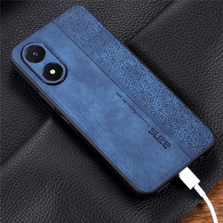 AZNS For vivo Y02s 4G / Y16 4G Imprinted Pattern Phone Case PU Leather Coated TPU Scratch-resistant Back Cover - Brown