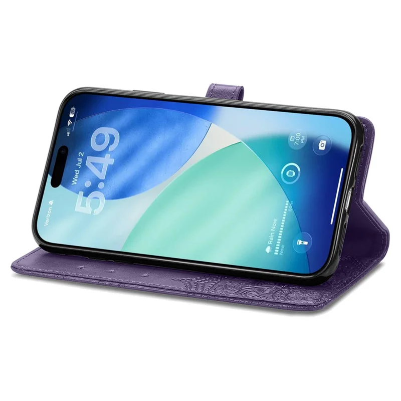 For iPhone 17 Pro Max Case Wallet Mandala Flower Leather Phone Cover Stand View - Purple