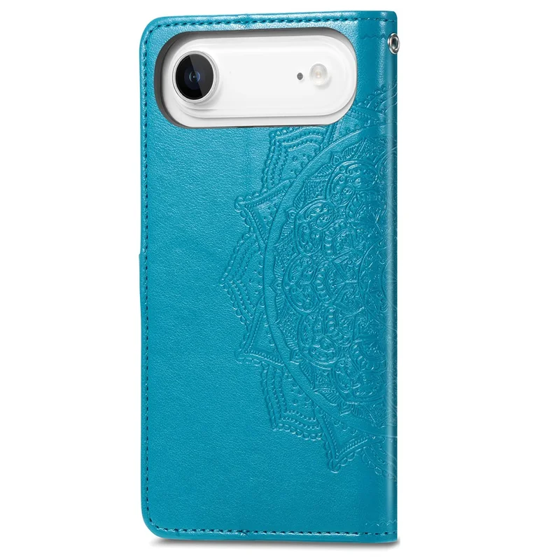 For iPhone Air Case Wallet Mandala Flower Leather Phone Cover Stand View - Blue