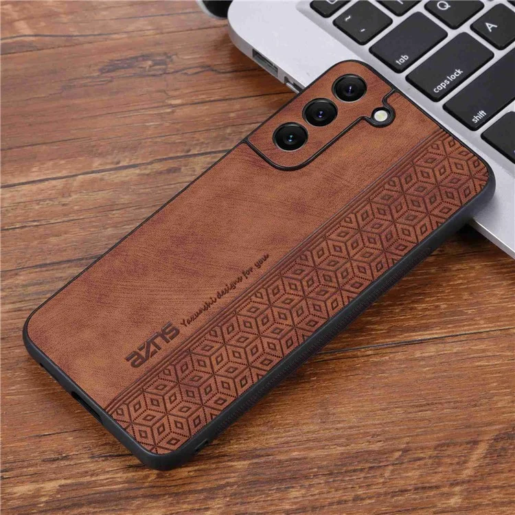AZNS Para Samsung Galaxy S22+ 5G Teléfono Celular Patrón Impreso Path PU Leather+ Tpu Case de Teléfono Sin Deslizamiento - Marrón