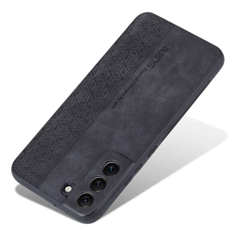 AZNS For Samsung Galaxy S22+ 5G Cell Phone Cover Shell Imprinted Pattern PU Leather+TPU Non-slip Phone Case - Black