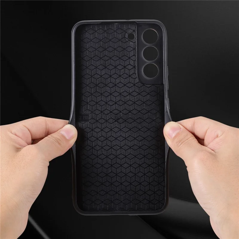 AZNS For Samsung Galaxy S22+ 5G Cell Phone Cover Shell Imprinted Pattern PU Leather+TPU Non-slip Phone Case - Black