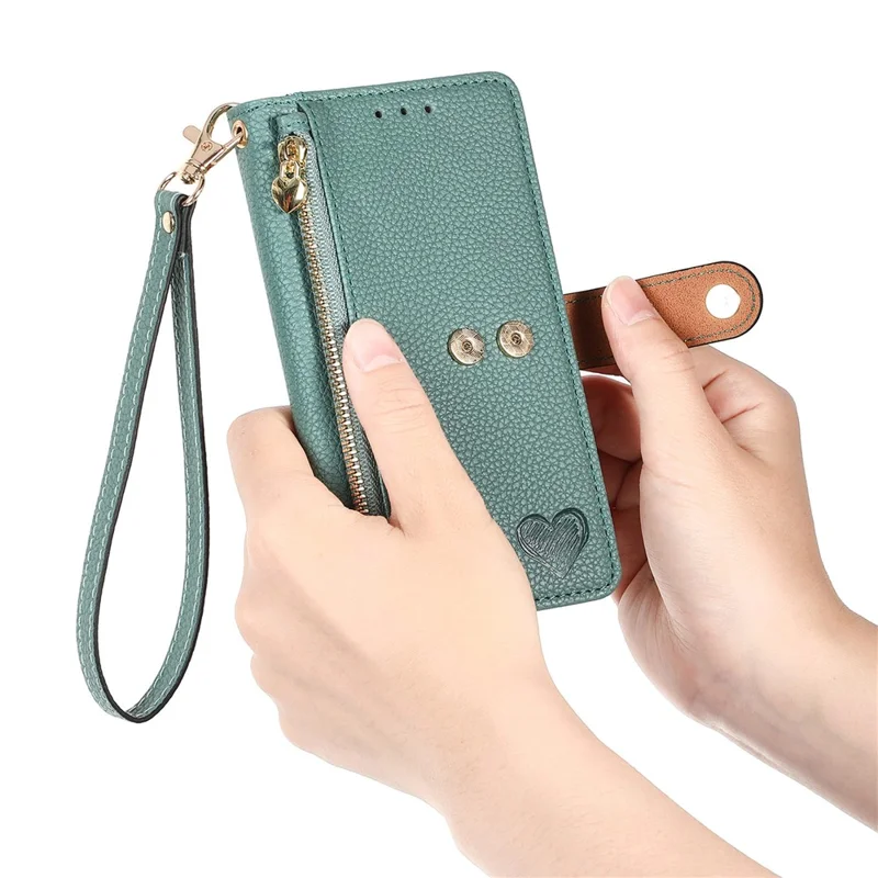 For Xiaomi Redmi 15C 4G (Global) (171mm)  /  Poco C85 4G (171mm) Case RFID Blocking Zipper Pocket Leather Wallet Phone Cover with Strap - Blue