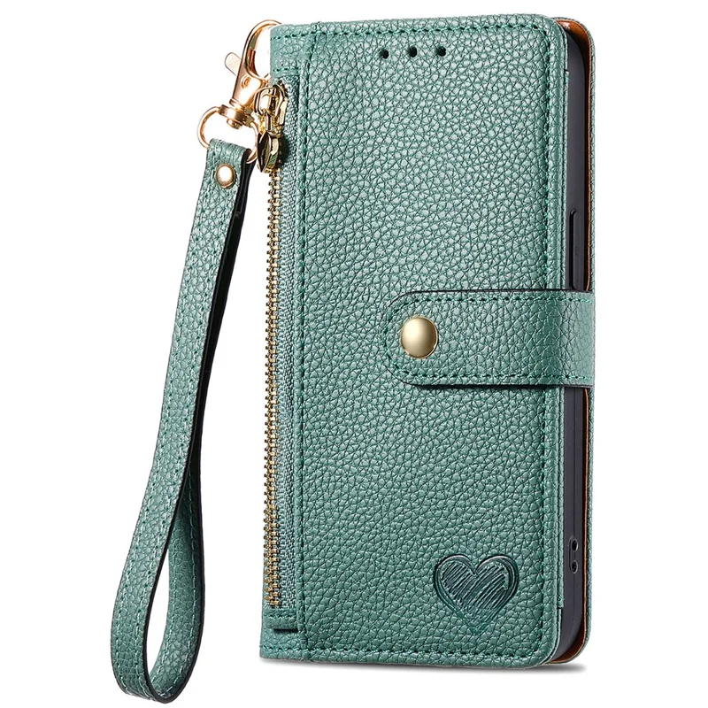 For Xiaomi Redmi 15C 4G (Global) (171mm)  /  Poco C85 4G (171mm) Case RFID Blocking Zipper Pocket Leather Wallet Phone Cover with Strap - Blue