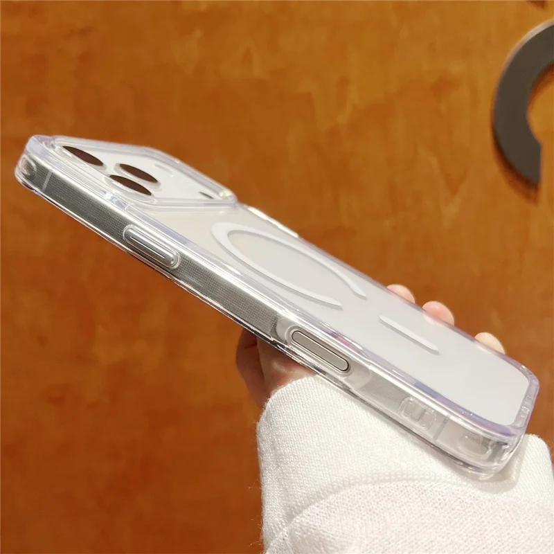 For iPhone 17 Pro Magnetic Case High Transparency PC + TPU Phone Back Cover - Transparent Black