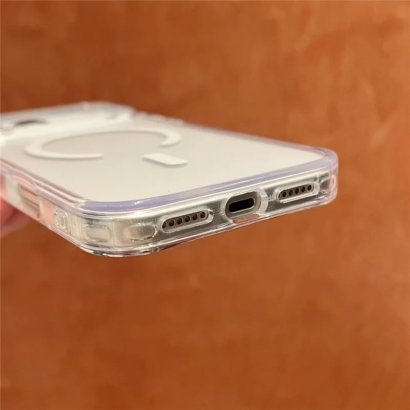 For iPhone 17 Pro Magnetic Case High Transparency PC + TPU Phone Back Cover - Transparent Black