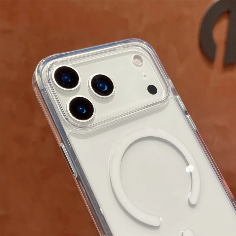 For iPhone 17 Pro Max Magnetic Case High Transparency PC + TPU Phone Back Cover - Transparent Black