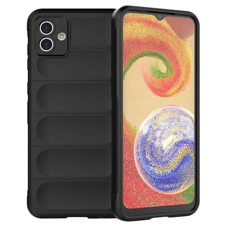 Para Samsung Galaxy A04 4G (164,4 x 76,3 x 9,1 mm) Funda protectora de teléfono móvil de TPU flexible con prevención de caídas - Negro