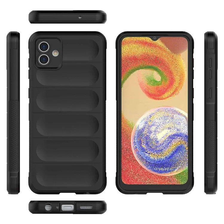 Para Samsung Galaxy A04 4G (164,4 x 76,3 x 9,1 mm) Funda protectora de teléfono móvil de TPU flexible con prevención de caídas - Negro