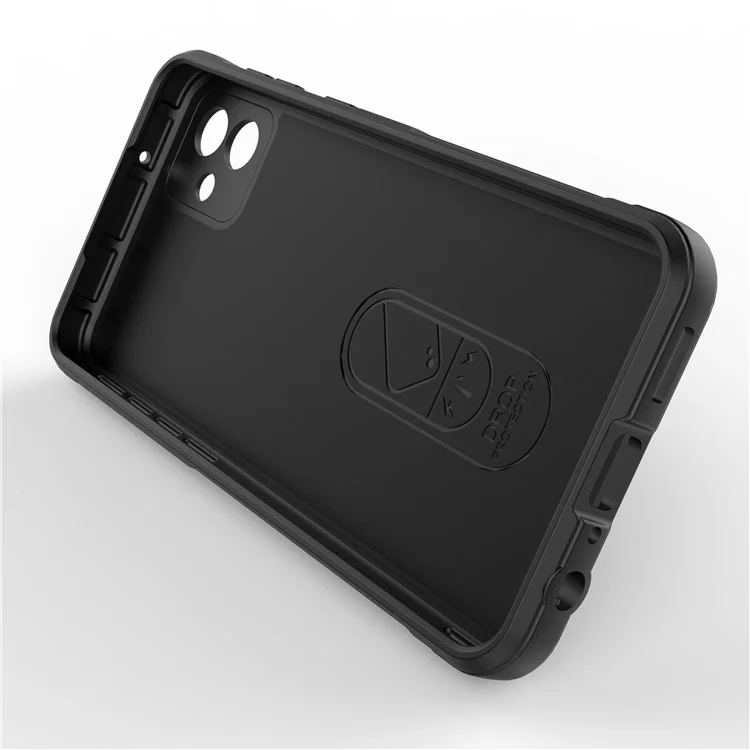 Para Samsung Galaxy A04 4G (164,4 x 76,3 x 9,1 mm) Funda protectora de teléfono móvil de TPU flexible con prevención de caídas - Negro