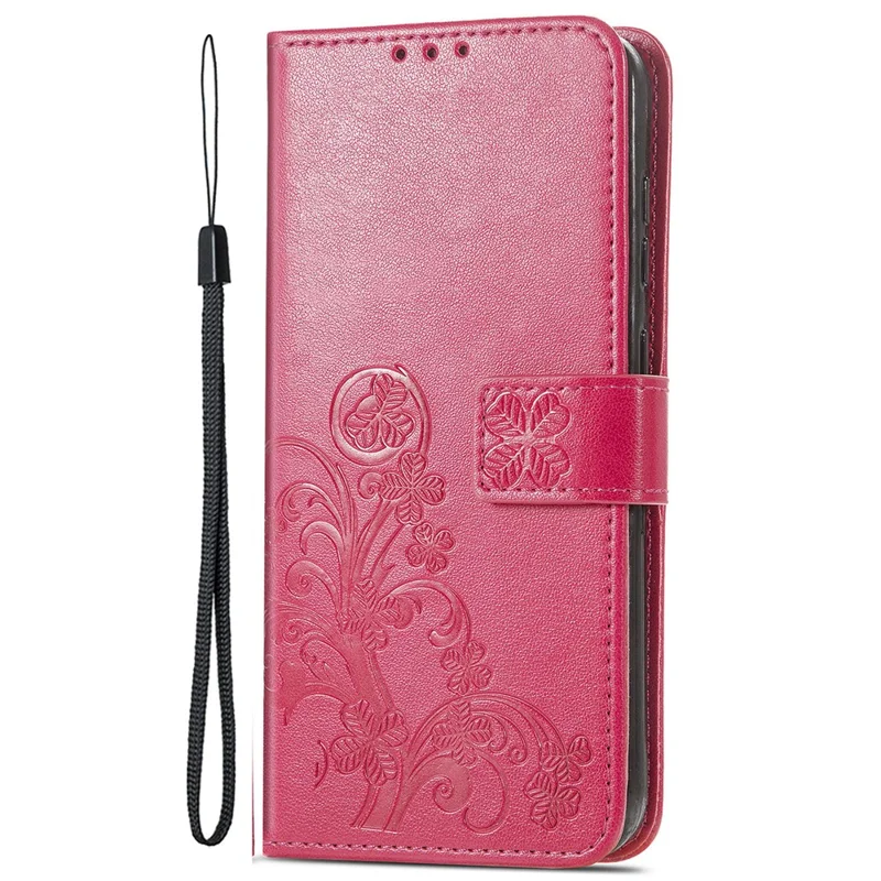 For iPhone Air Leather Case Four-Leaf Clover Wallet Phone Cover - Rose