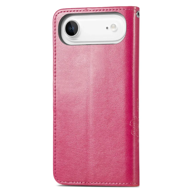For iPhone Air Leather Case Four-Leaf Clover Wallet Phone Cover - Rose