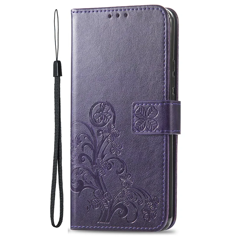 For Xiaomi Poco M8 Pro 5G / Redmi Note 15 Pro+ 5G (Global) Leather Case Four-Leaf Clover Wallet Phone Cover - Purple