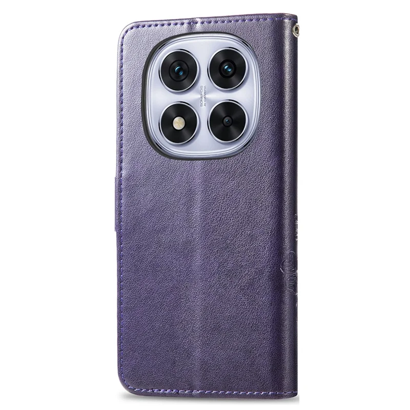 For Xiaomi Poco M8 Pro 5G / Redmi Note 15 Pro+ 5G (Global) Leather Case Four-Leaf Clover Wallet Phone Cover - Purple