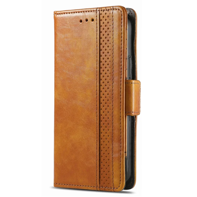 CASENEO For iPhone 17 Pro Max Phone Cases PU Leather Cover Stand with RFID Blocking Wallet - Khaki