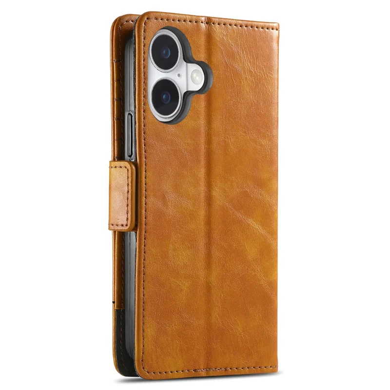 CASENEO For iPhone 17 Phone Cases PU Leather Cover Stand with RFID Blocking Wallet - Khaki