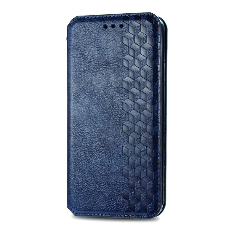 For iPhone 17 Case Rhombus Imprint PU Leather Wallet Phone Cover - Blue