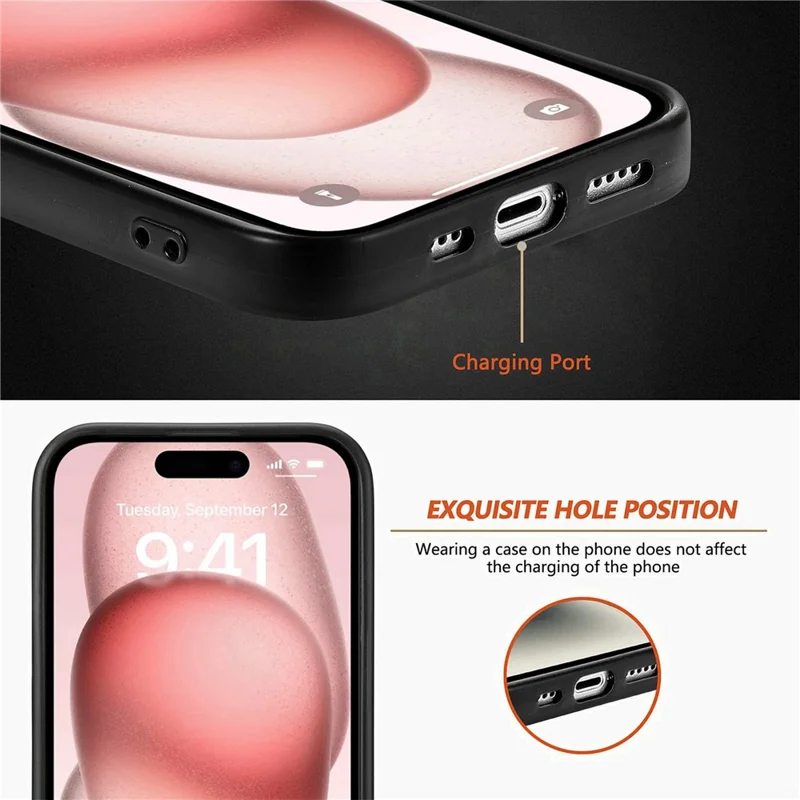 For iPhone 17 Case Carbon Fiber Texture PU Leather + PC + TPU Phone Cover - Black