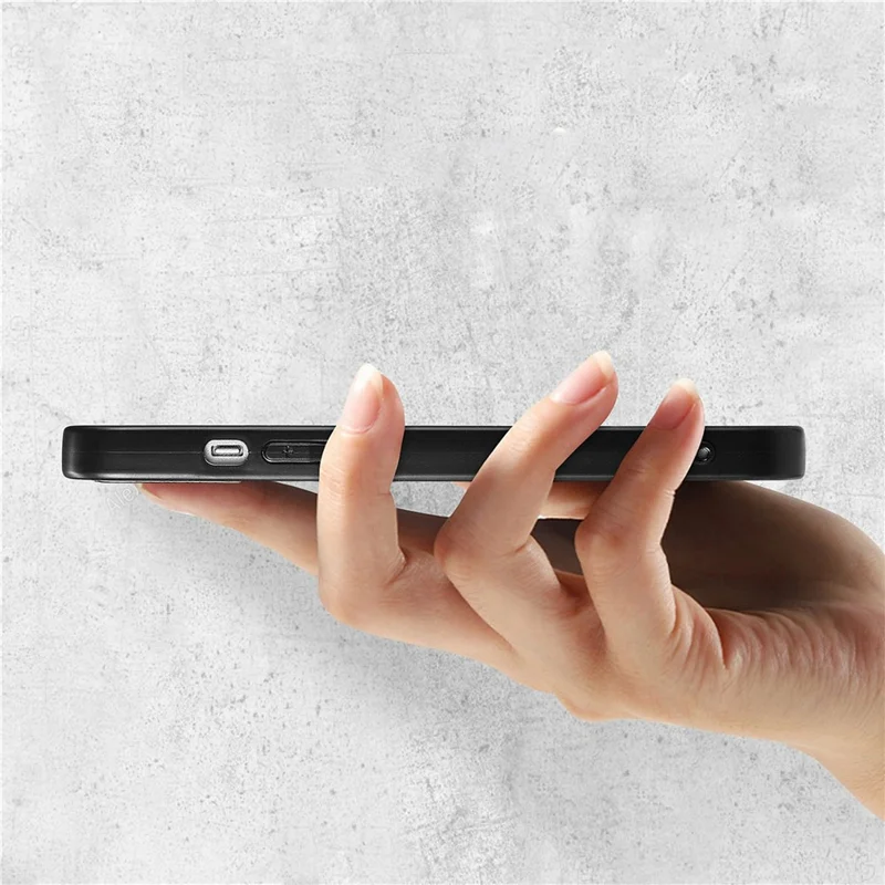 For iPhone 16 Plus Case Carbon Fiber Texture PU Leather + PC + TPU Phone Cover - Black