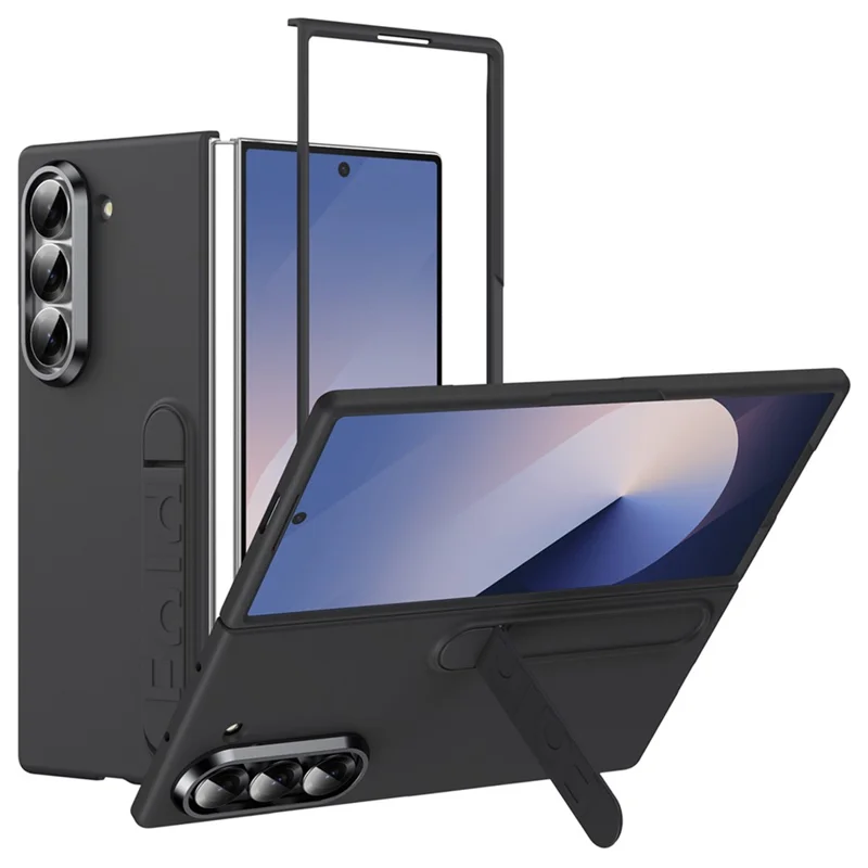 For Samsung Galaxy Z Fold6 5G Case Kickstand Hard PC Phone Cover (without Screen Protector) - Black