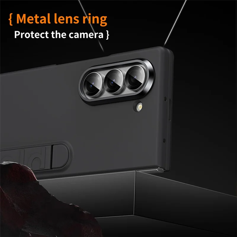 For Samsung Galaxy Z Fold6 5G Case Kickstand Hard PC Phone Cover (without Screen Protector) - Black