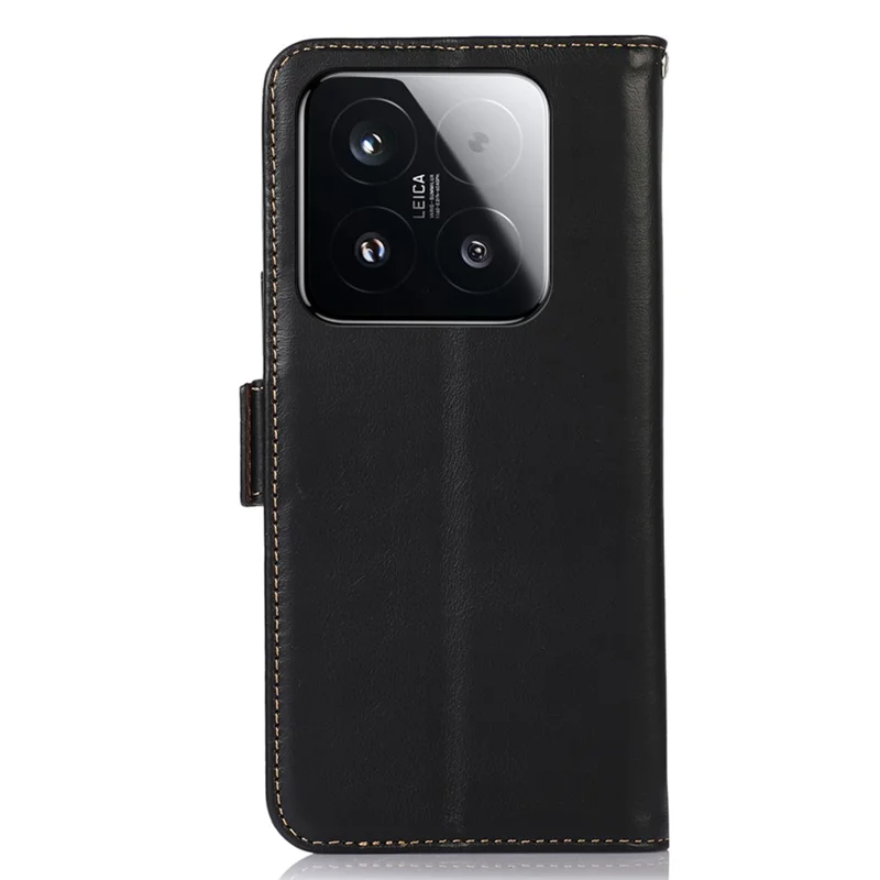 Til Xiaomi 15T Tasker RFID-blokerende pungtelebeskyttelse i ægte ku-læder - Sort