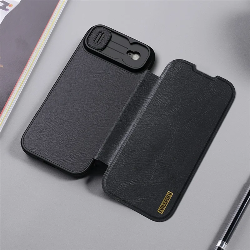 NILLKIN Qin Pro Series for iPhone Air Case with Card Slots Leather Phone Cover - Black