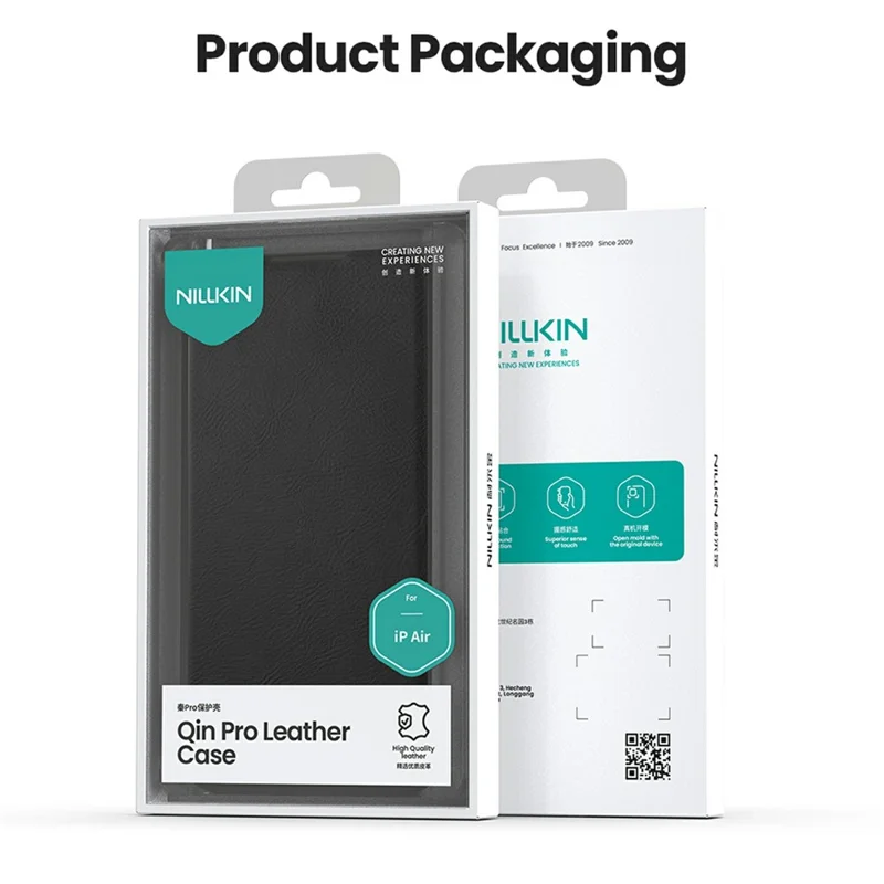 NILLKIN Qin Pro Series for iPhone Air Case with Card Slots Leather Phone Cover - Black