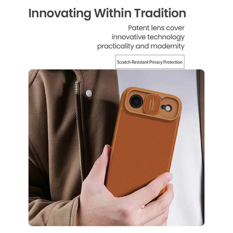 NILLKIN Qin Pro Series for iPhone Air Case with Card Slots Leather Phone Cover - Black