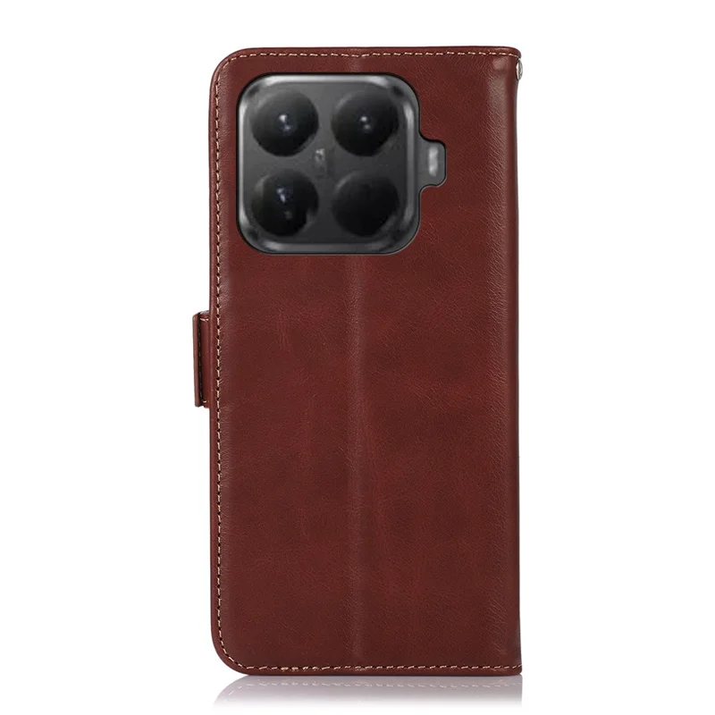 Xiaomi 15T Pro hoesje met RFID-blokkering, echt koeienleer portemonnee hoes - Bruin