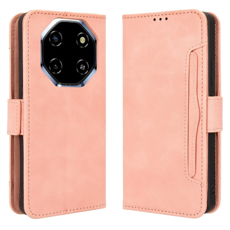 Etui skórzane dla Blackview Shark 6 / Oscal Tiger 8, pokrowiec portfel z wieloma slotami na karty - różowy
