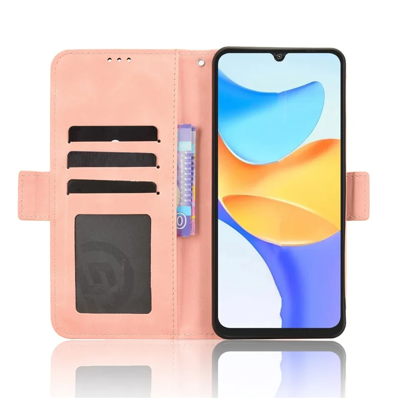 Etui skórzane dla Blackview Shark 6 / Oscal Tiger 8, pokrowiec portfel z wieloma slotami na karty - różowy